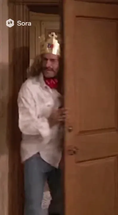 Just the guy but it’s a 2000s sitcom and he barges in and says “you’ll never believe why they kicked me off the plane”